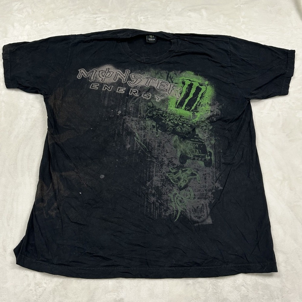Monster Energy Graphic T-Shirt Mens 2XL Black Short Sleeve Off-Road Truck Logo